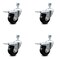 Service Caster 3.5 Inch Hard Rubber 12mm Threaded Stem Caster Set with Total Lock Brake SCC SCC-TSTTL20S3514-HRS-M1215-4 - alternate 1